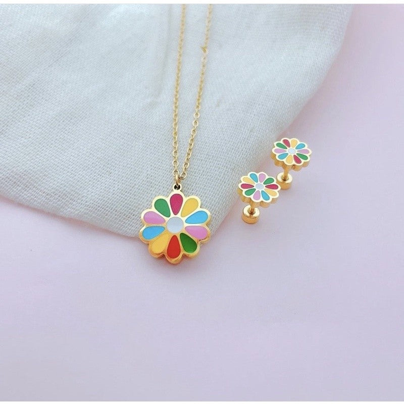 Stainless Steel Earrings and Necklace Set