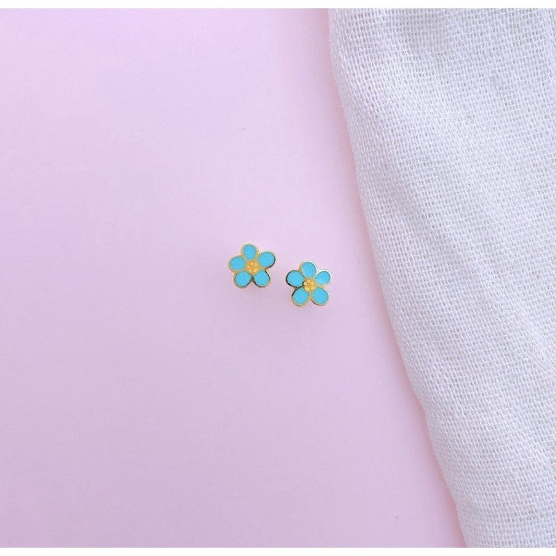Stainless Steel Earrings Blue Periwinkle