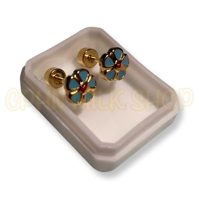 Stainless Steel Earrings Flowers Set C
