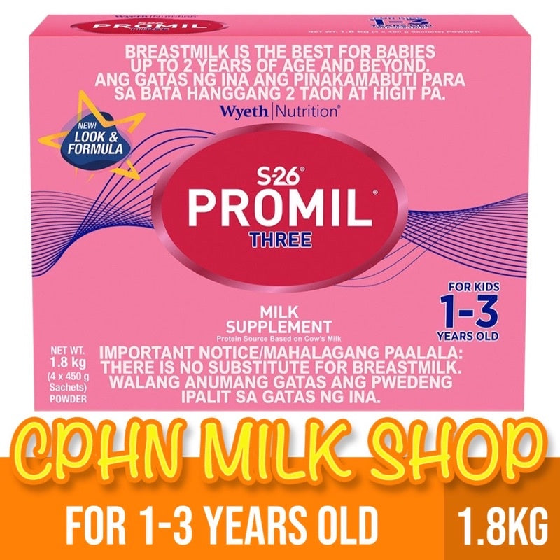 S-26® PROMIL® THREE 1.8kg for 1-3 Years Old Milk Supplement