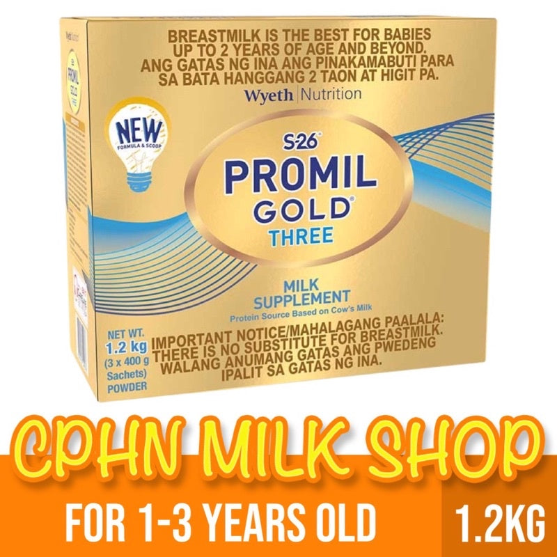 S-26® PROMIL GOLD® THREE 1.2kg for 1-3 Years Old Milk Supplement