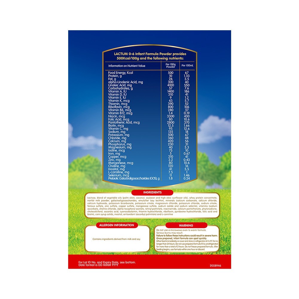 Lactum for 0-6 Months Old 2kg Infant Formula