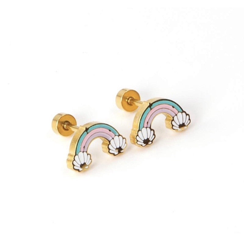 Stainless Steel Earrings Mermaid Rainbow