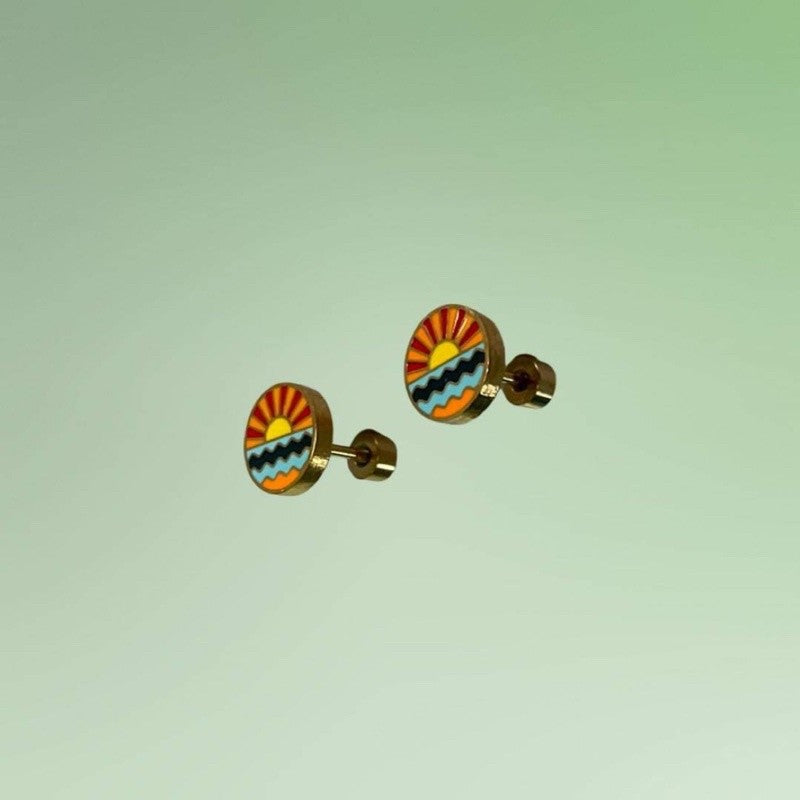 Stainless Steel Earrings Sunset