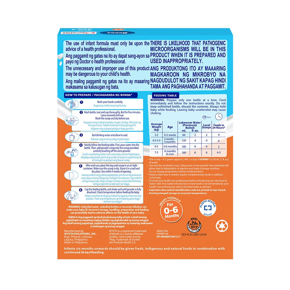 BONNA® 350g for 0-6 Months Old Infant Formula