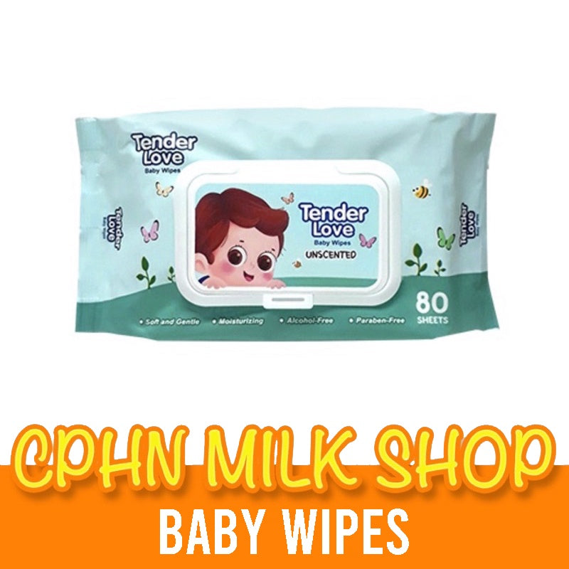 Tender Love Unscented Baby Wipes 100 Sheets