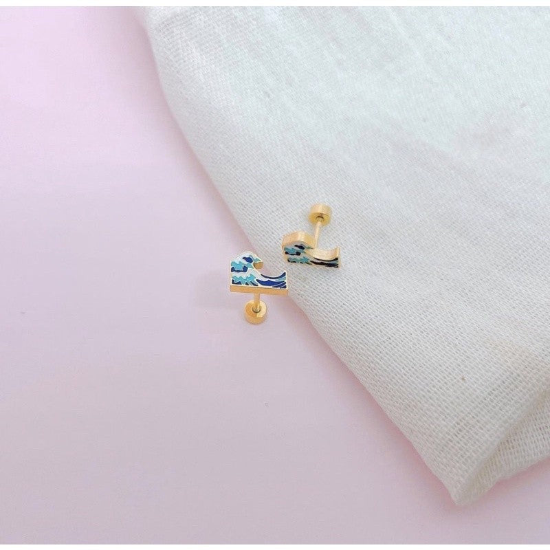 Stainless Steel Earrings Wave