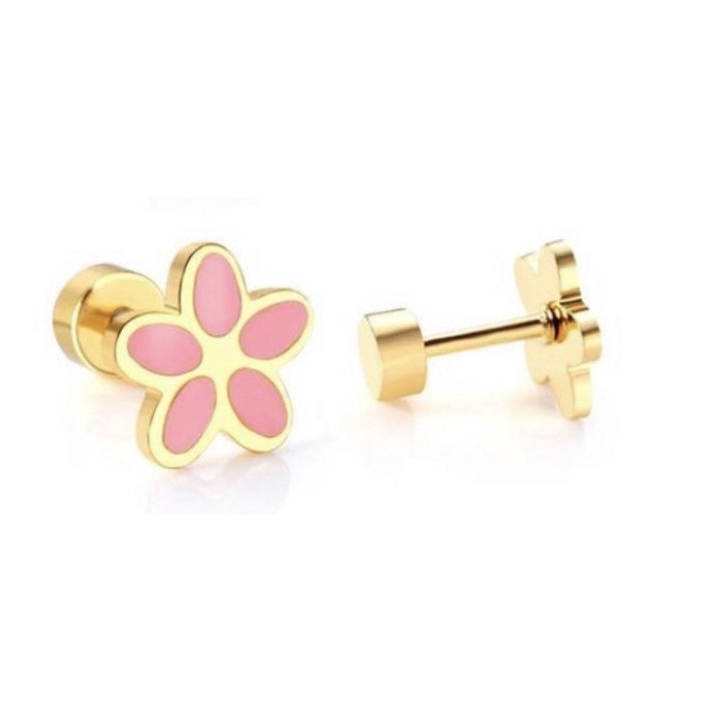 Stainless Steel Earrings Flowers Set B
