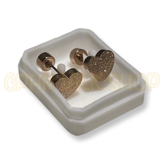 Stainless Steel Earrings Pink Heart