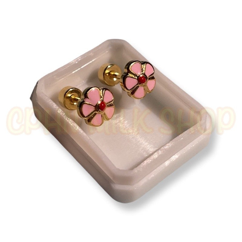 Stainless Steel Earrings Flowers Set C
