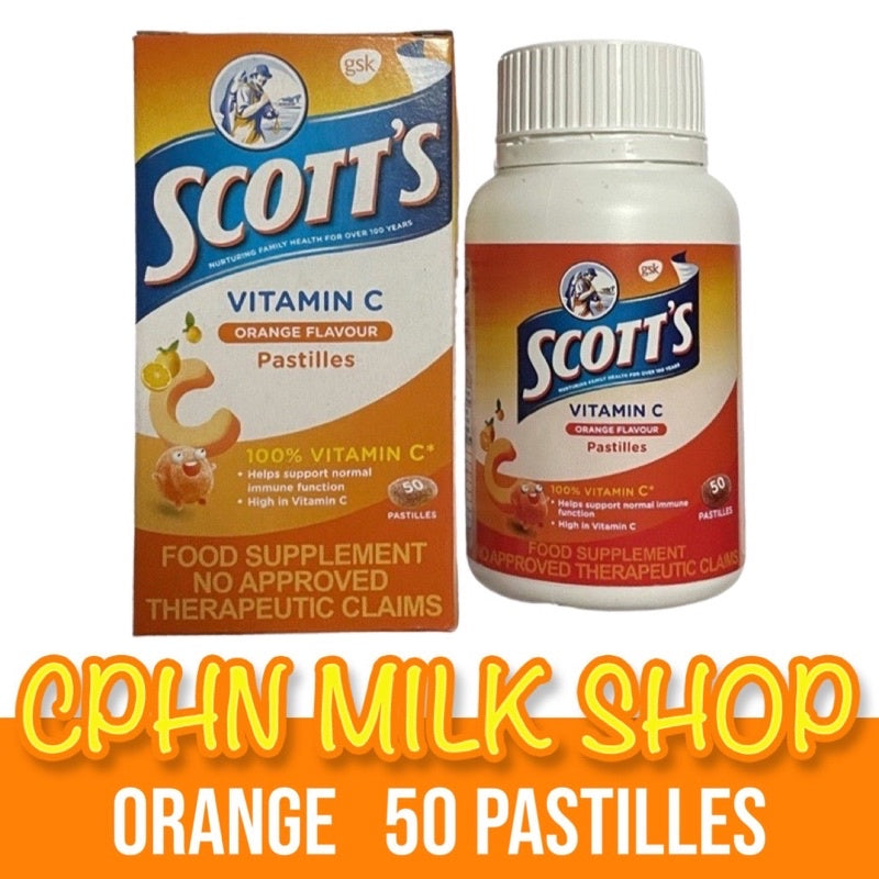 Scott's Vitamin C Pastilles Orange Vitamins for Kids 50s