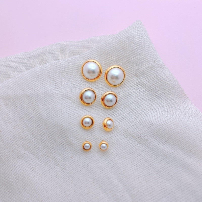 Stainless Steel Earrings Pearl