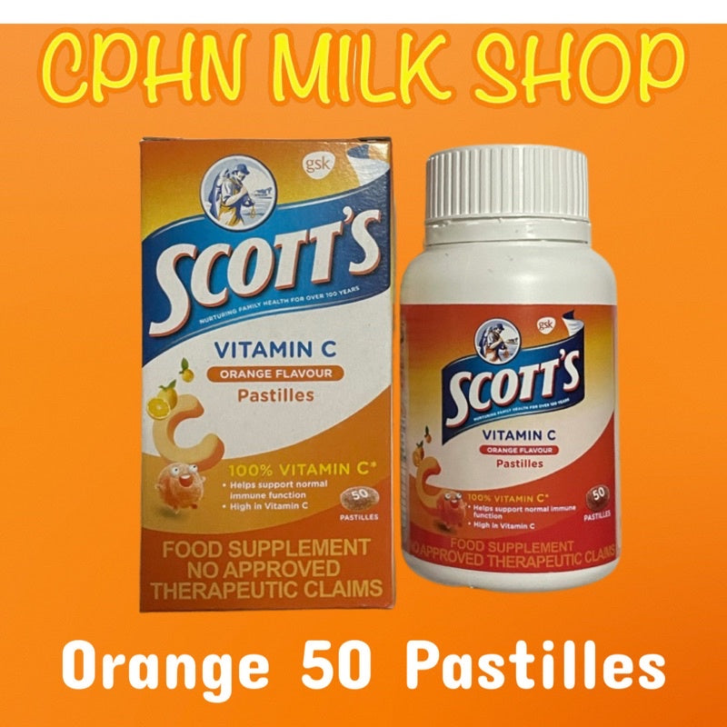 Scott's Vitamin C Pastilles Orange Vitamins for Kids 50s