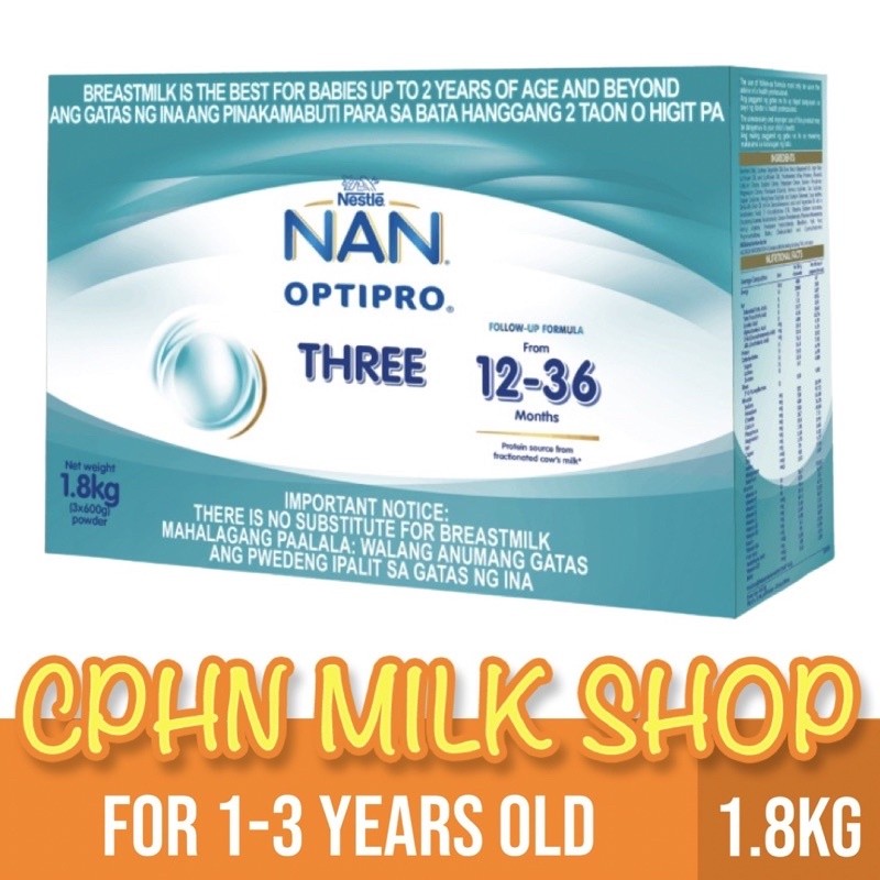 NAN OptiPro Three 1.8kg for 1-3 Years Old Milk Supplement