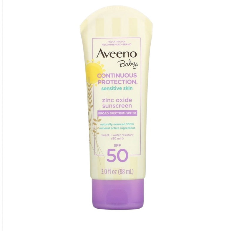 Aveeno Baby Continuous Protection Sensitive Skin Zinc Oxide Sunscreen 88mL