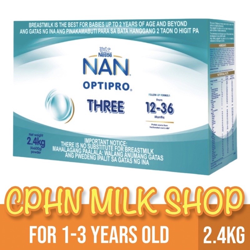NAN OptiPro Three 2.4kg for 1-3 Years Old Milk Supplement