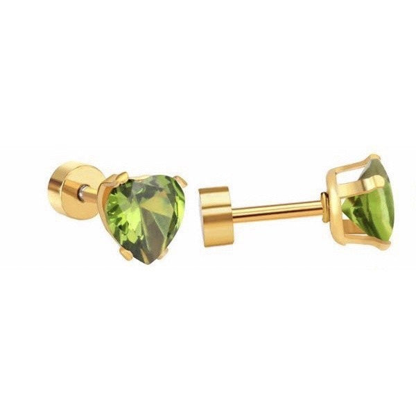 Stainless Steel Earrings Stone Heart