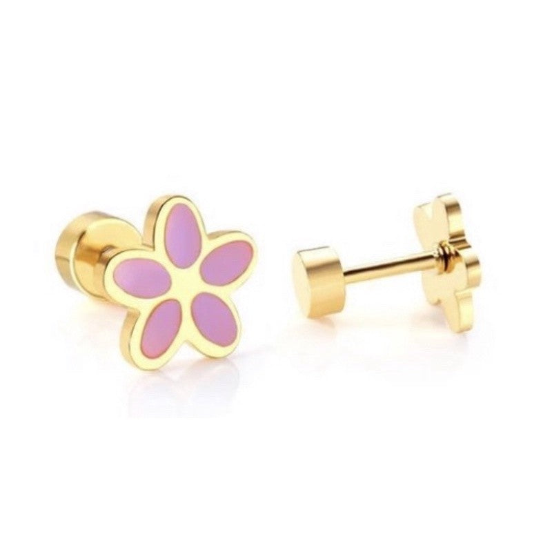 Stainless Steel Earrings Flowers Set B
