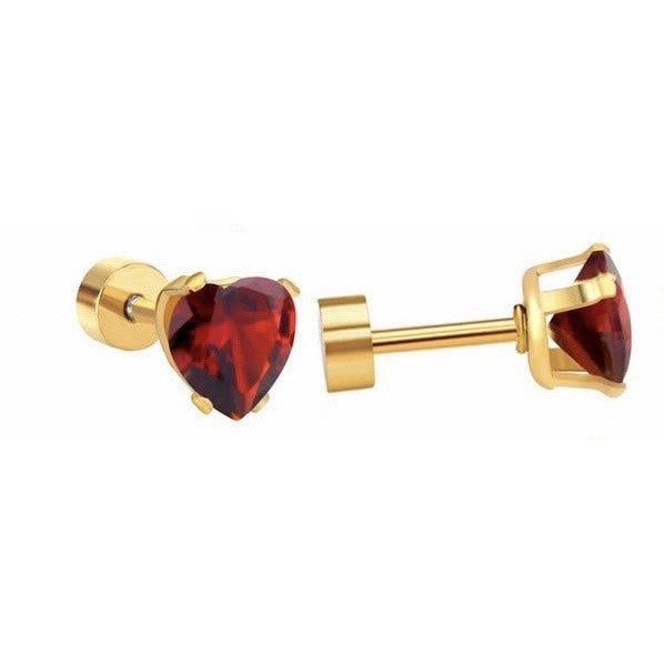 Stainless Steel Earrings Stone Heart