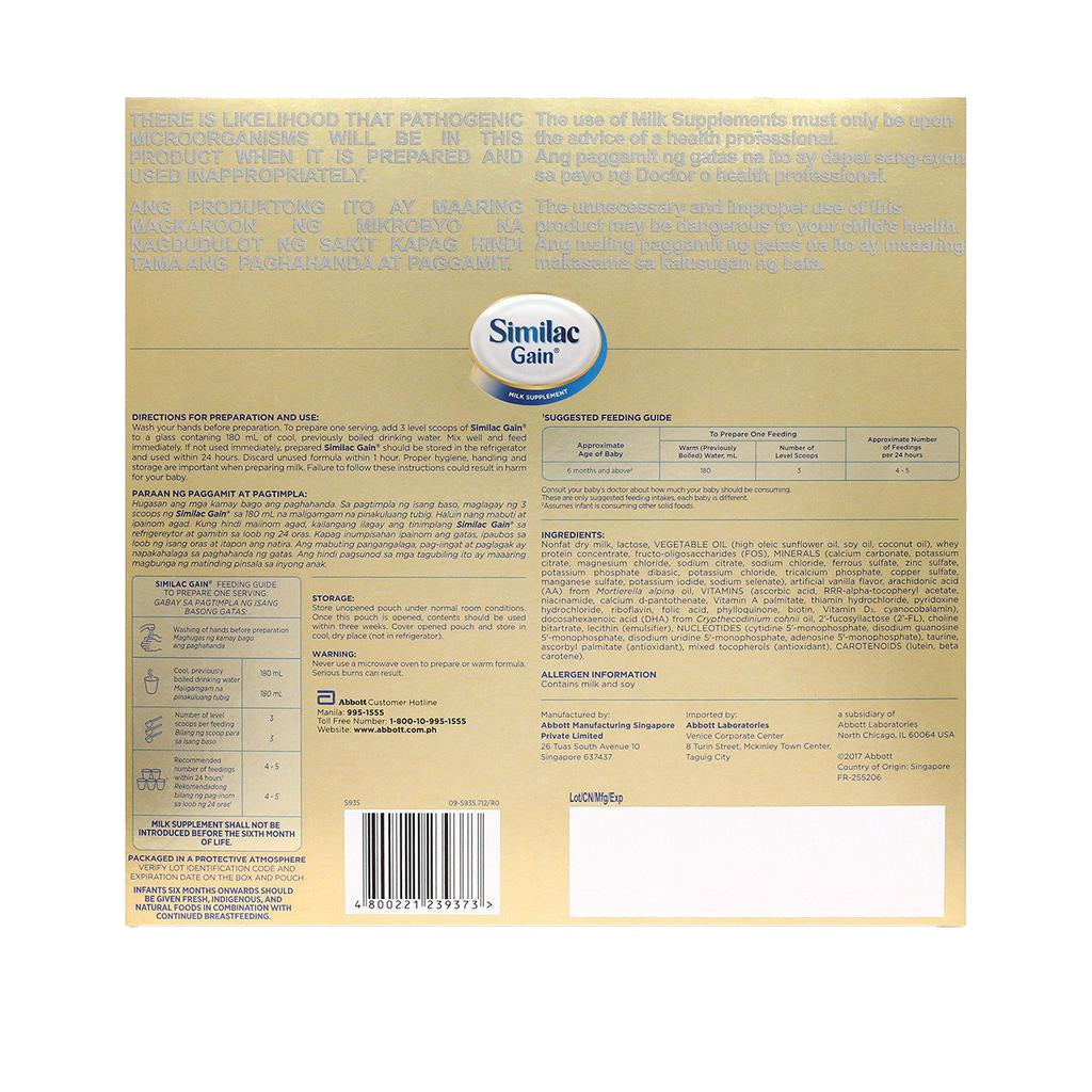 Similac Gain 900g for 6-12 Months Old Infant Formula