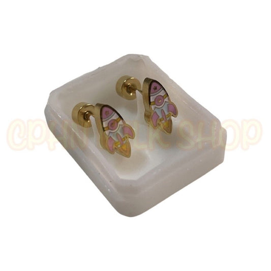 Stainless Steel Earrings Rocket Ship