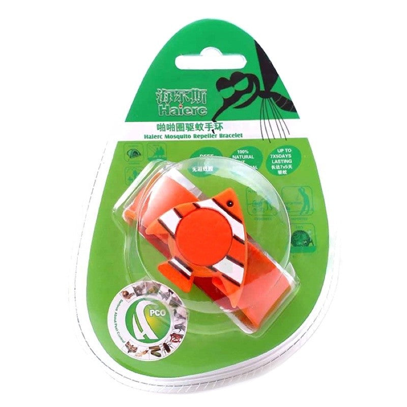 Mosquito Repeller Bracelet With 5 Refills + 2 Free Refills - Orange Fish