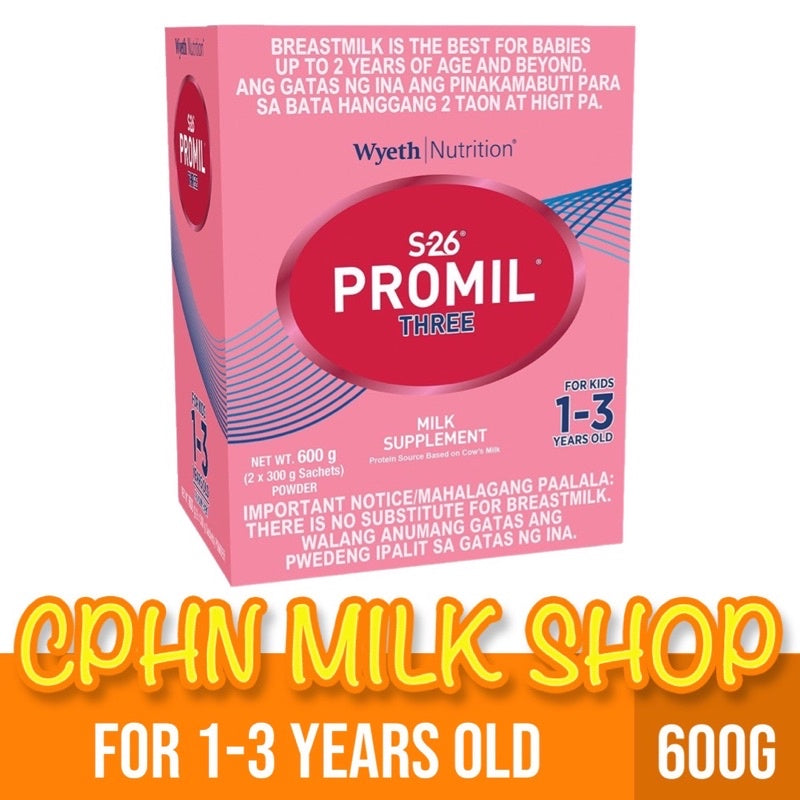 S-26® PROMIL® THREE 600g for 1-3 Years Old Milk Supplement