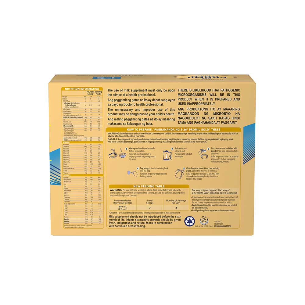 S-26® PROMIL GOLD® THREE 1.8kg for 1-3 Years Old Milk Supplement