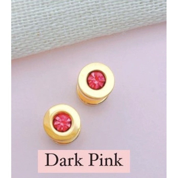 Stainless Steel Earrings Birthstone Flat Circle