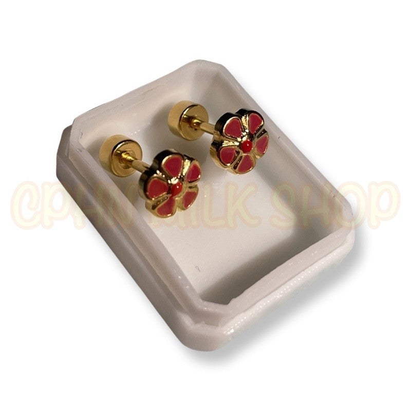 Stainless Steel Earrings Flowers Set C