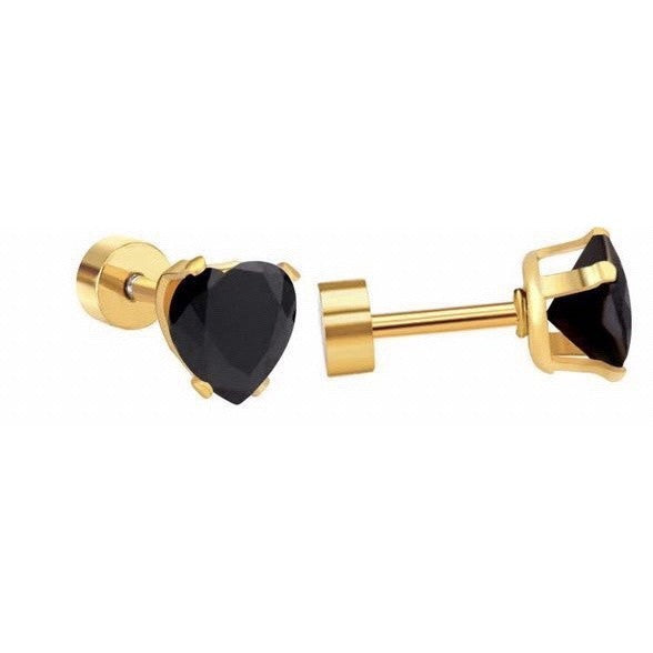 Stainless Steel Earrings Stone Heart