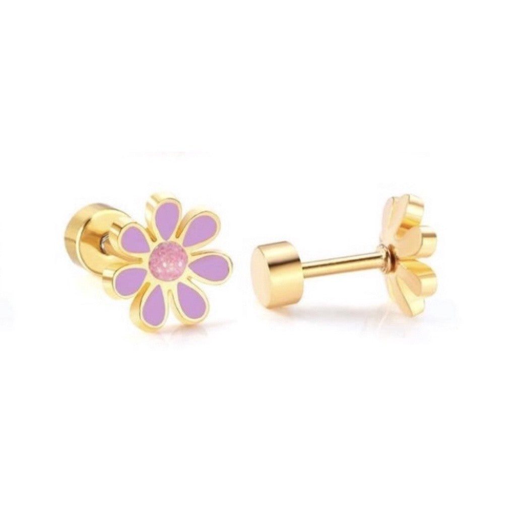 Stainless Steel Earrings Flowers Set A