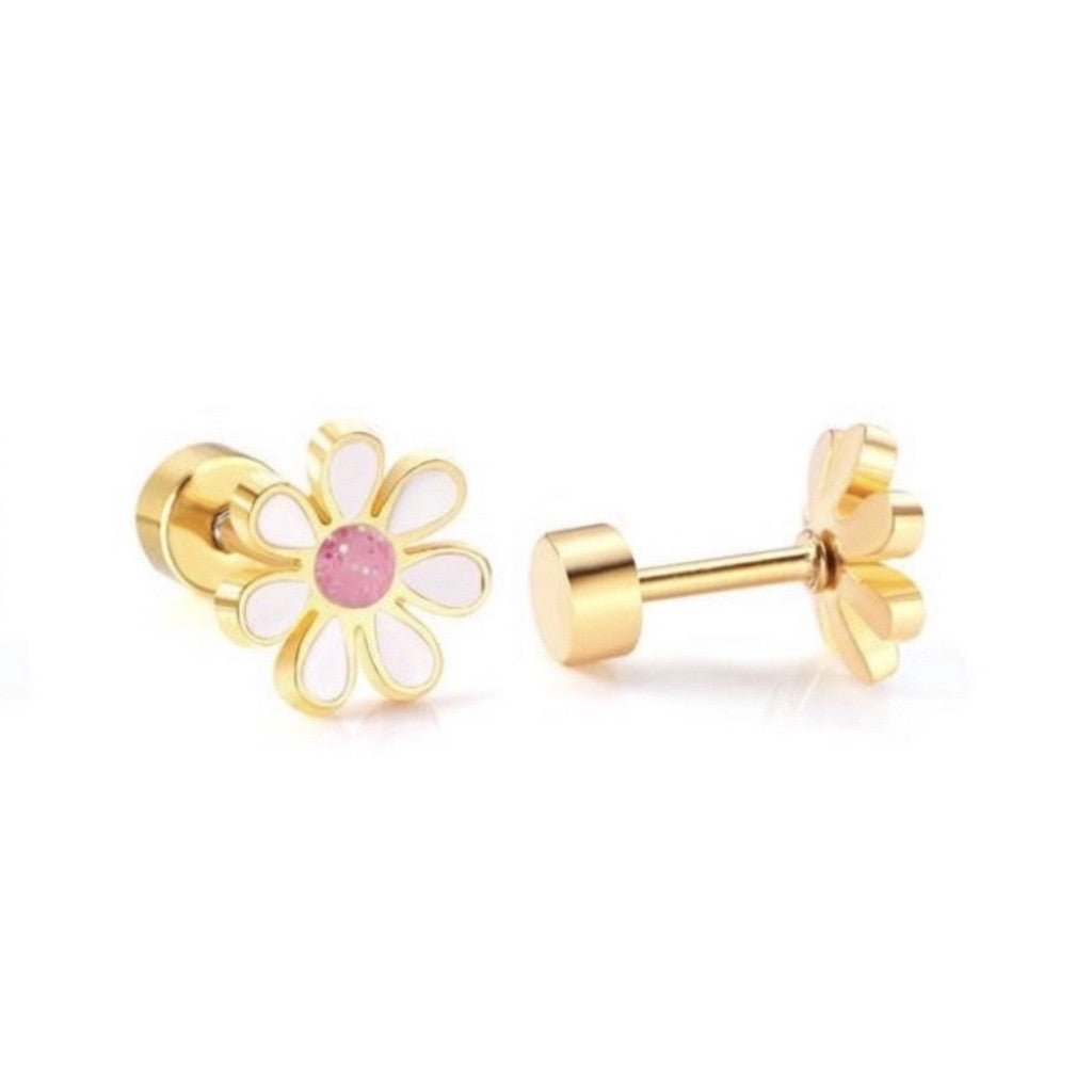 Stainless Steel Earrings Flowers Set A