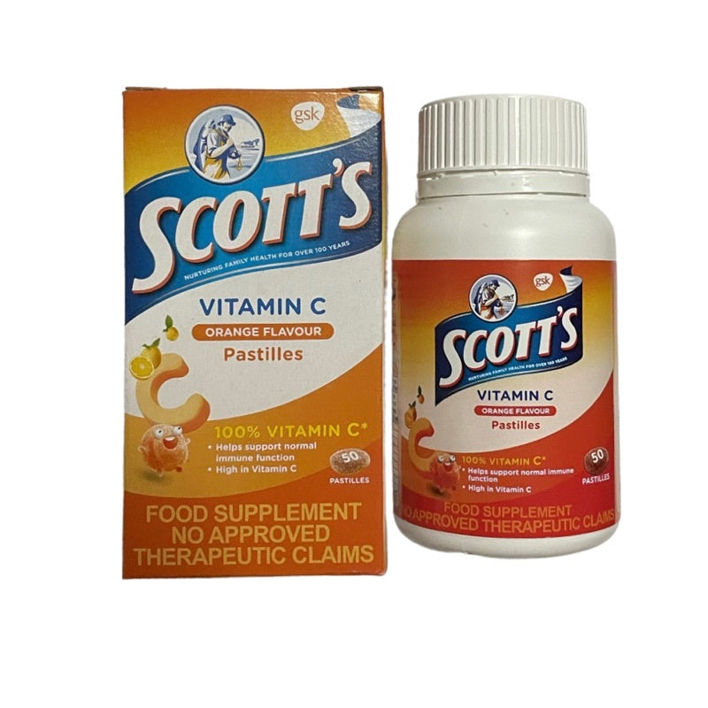 Scott's Vitamin C Pastilles Orange Vitamins for Kids 50s