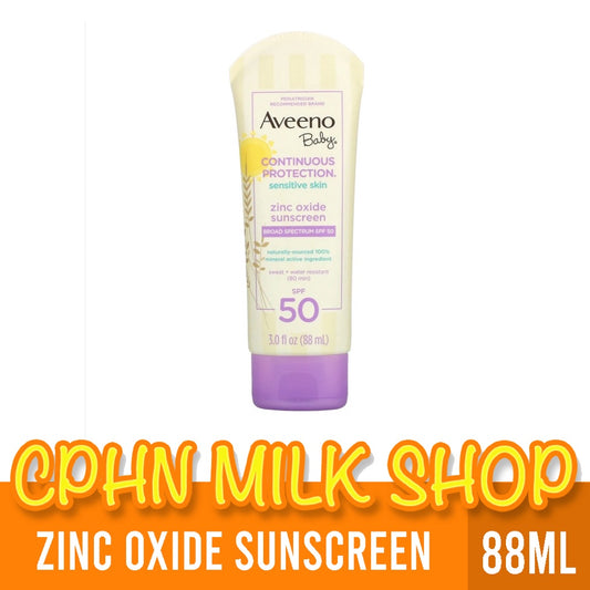 Aveeno Baby Continuous Protection Sensitive Skin Zinc Oxide Sunscreen 88mL