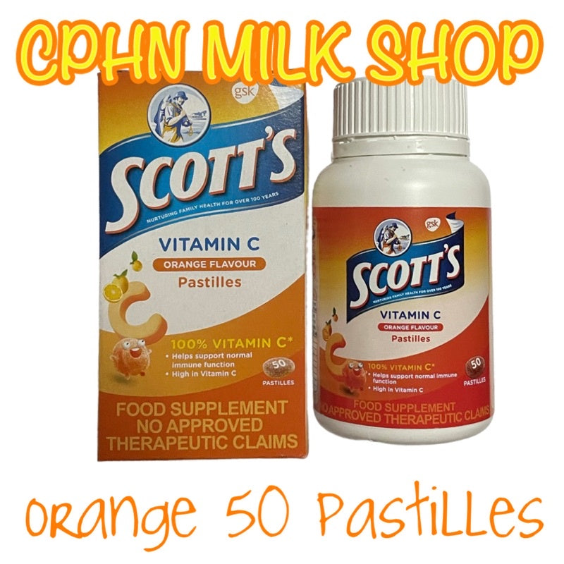 Scott's Vitamin C Pastilles Orange Vitamins for Kids 50s