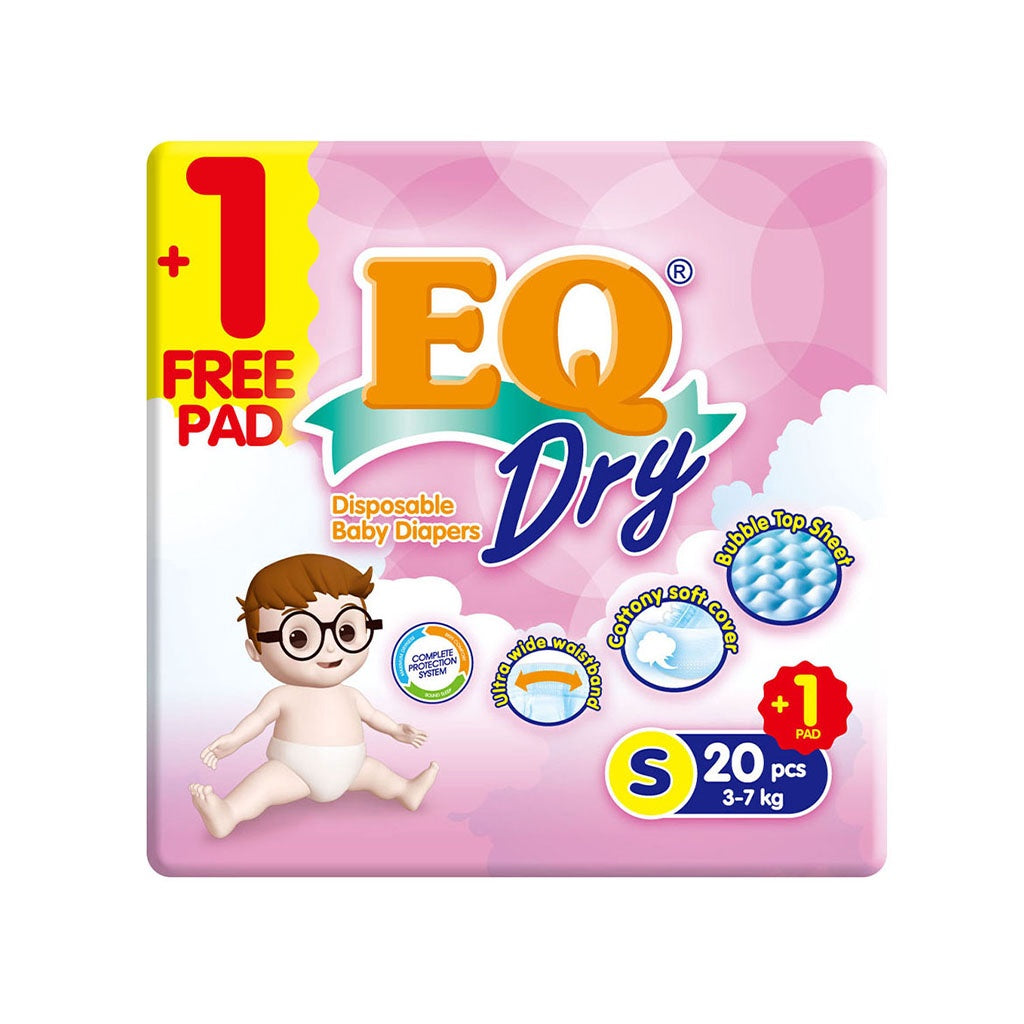 EQ Dry Tape Baby Diapers Travel Pack Small 20