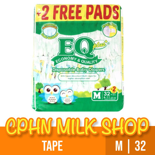 EQ Plus Tape Baby Diapers Big Pack Medium 32