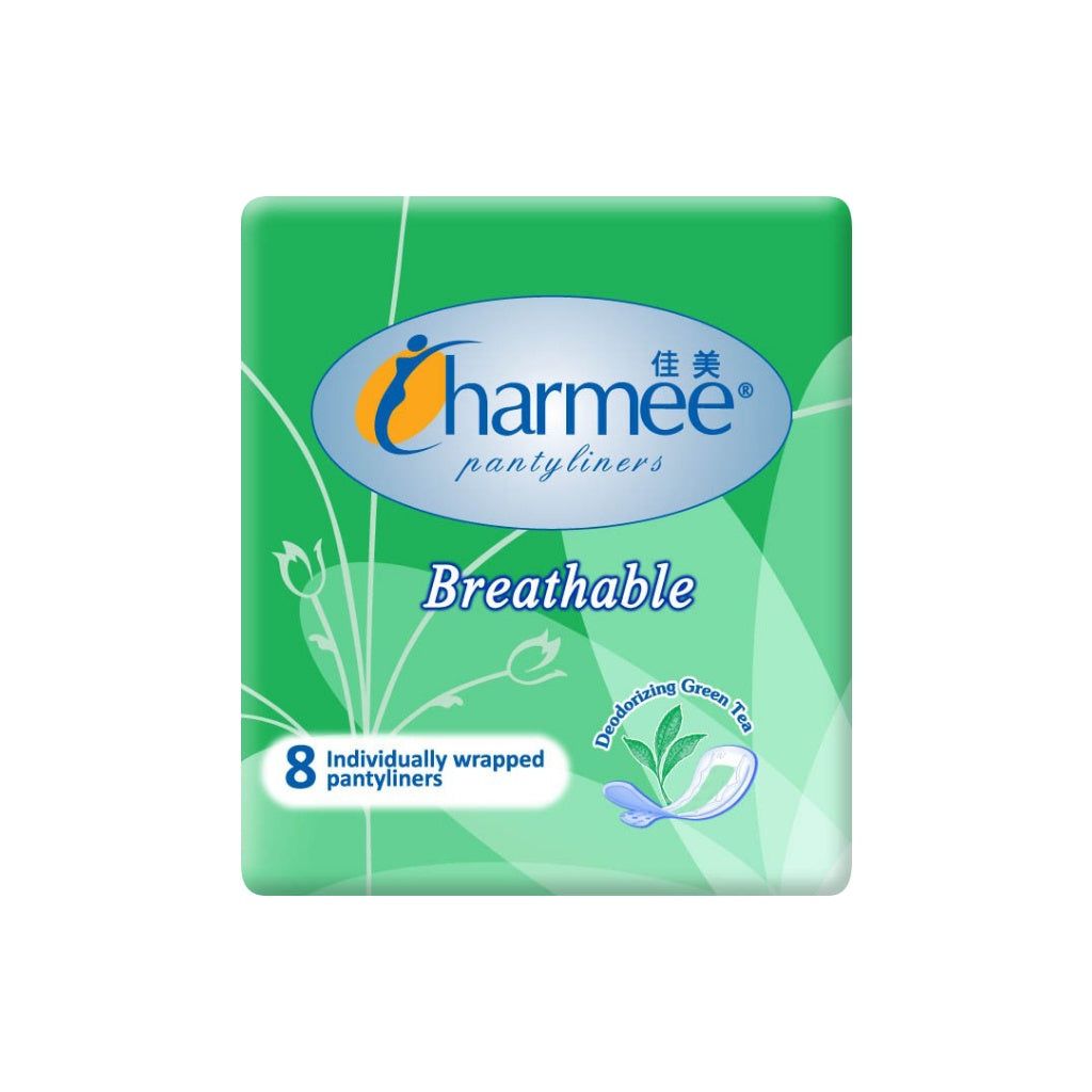 Charmee Pantyliners Breathable Deodorizing Green Tea 8's