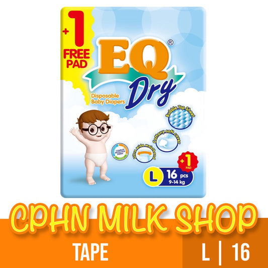 EQ Dry Tape Baby Diapers Travel Pack Large 16