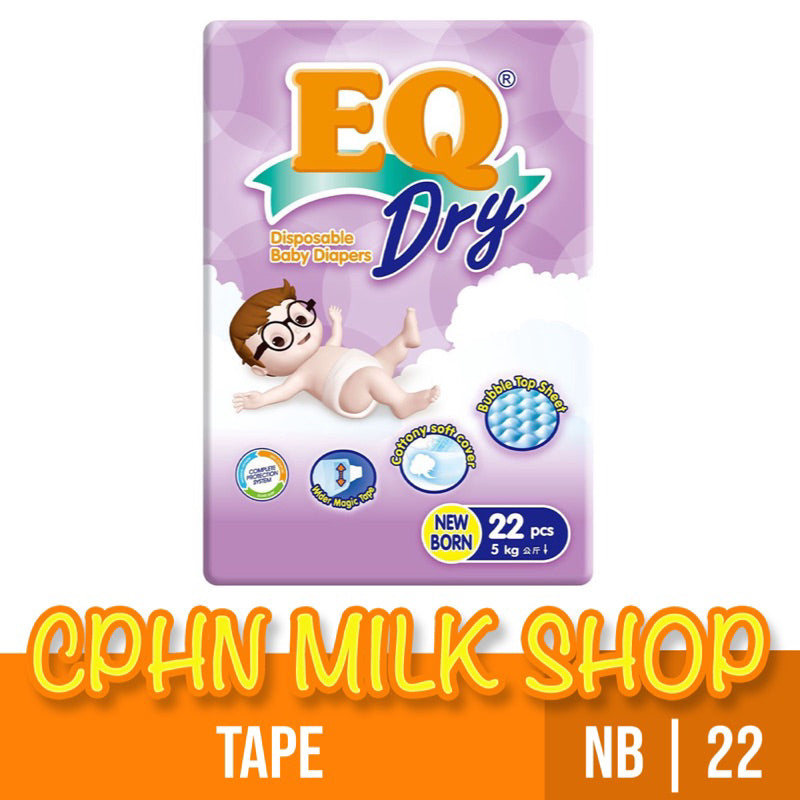 EQ Dry Tape Baby Diapers Travel Pack Newborn 22