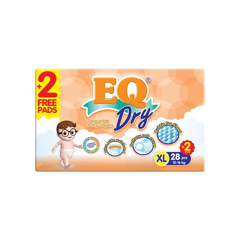 EQ Dry Tape Baby Diapers Econo Pack XL 28
