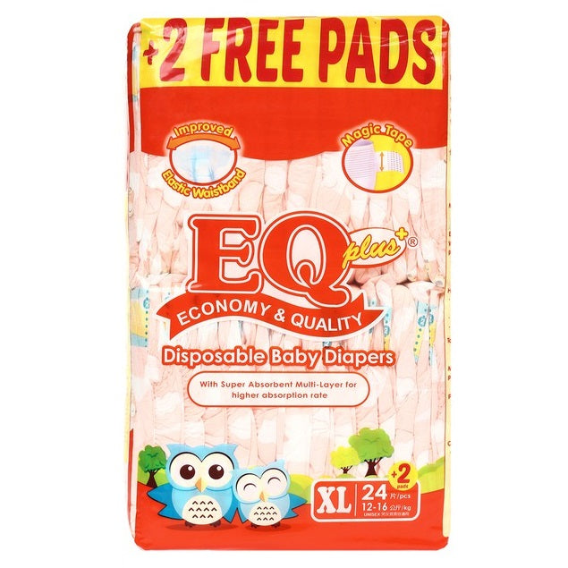 EQ Plus Tape Baby Diapers Big Pack XL 24