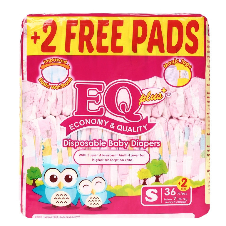 EQ Plus Tape Baby Diapers Big Pack Small 36