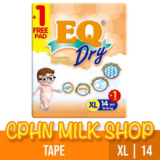EQ Dry Tape Baby Diapers Travel Pack XL 14