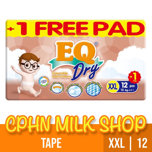 EQ Dry Tape Baby Diapers Travel Pack XXL 12