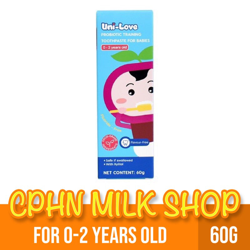 UniLove Probiotic Training Toothpaste - Flavour-Free (0-2 Years Old) 60g Pack of 1