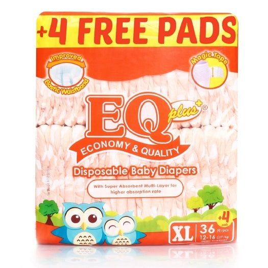 EQ Plus Tape Baby Diapers Jumbo Pack XL 36
