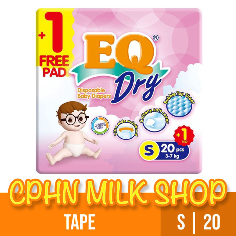 EQ Dry Tape Baby Diapers Travel Pack Small 20