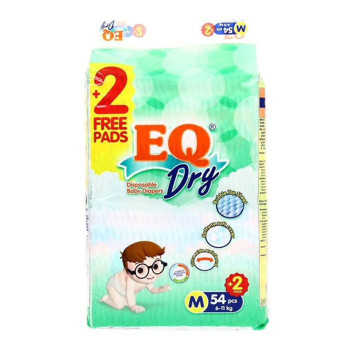 EQ Dry Tape Baby Diapers Jumbo Pack Medium 54